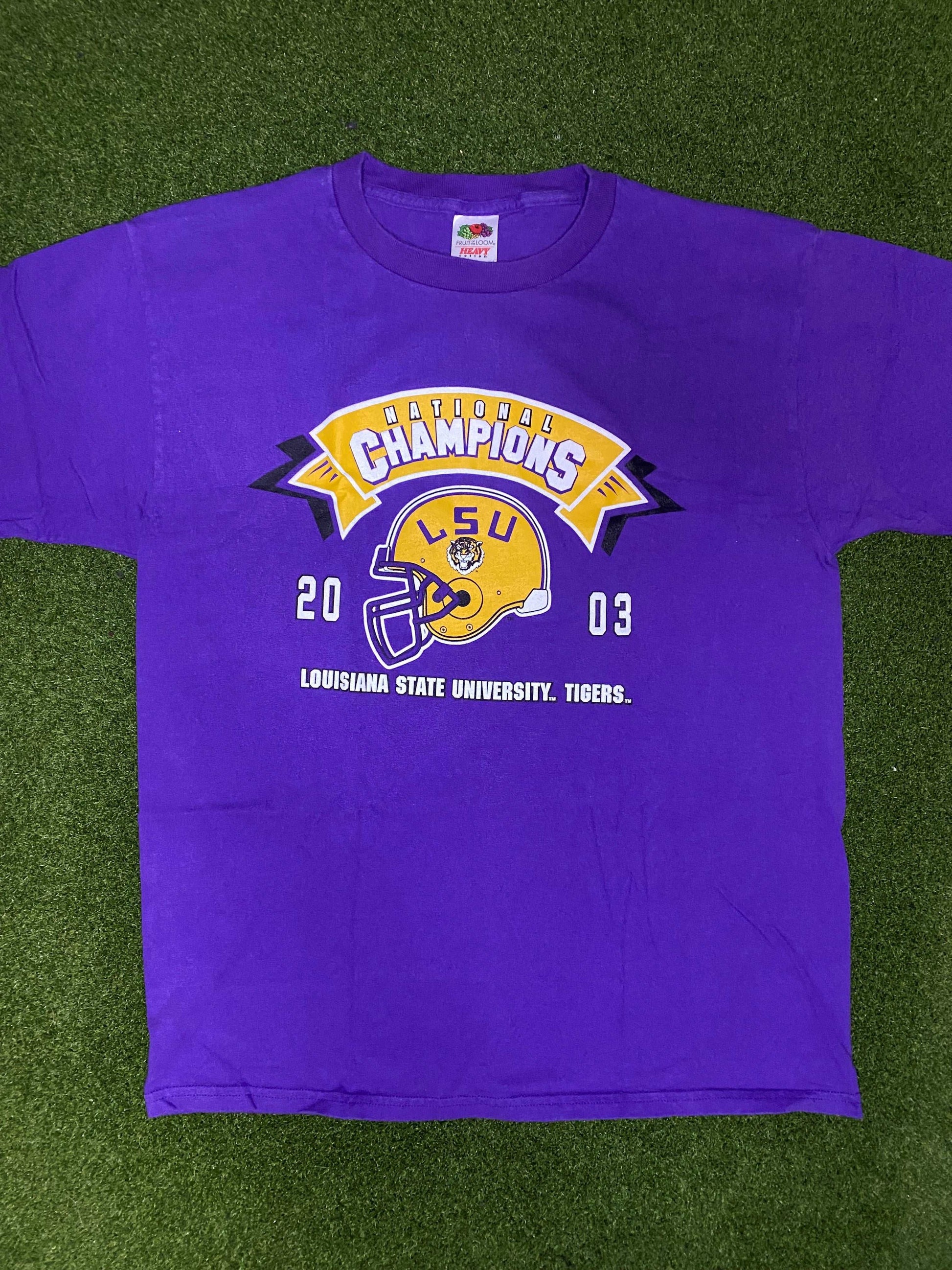 2003 LSU Tigers - National Champions - Vintage College Tee Shirt (Large)