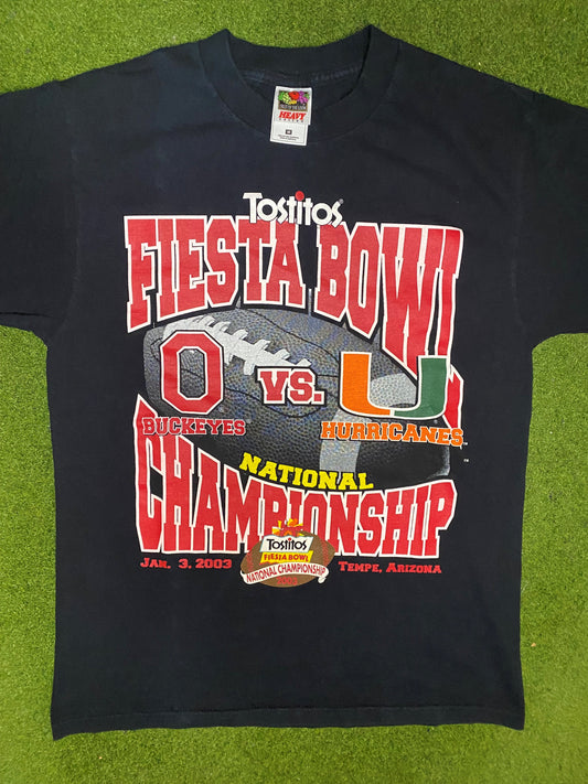 2003 National Championship - Ohio State Vs. Miami - Vintage College T-Shirt (Medium Gametime Vintage