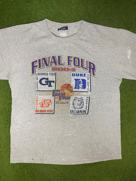 2004 Final Four - San Antonio - Vintage College Basketball T-Shrit (Large) - Gametime Vintage