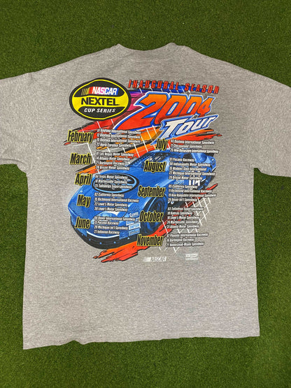 2004 NASCAR Nextel Cup Series Tour - Double Sided - Vintage NASCAR Tee Shirt (Large)