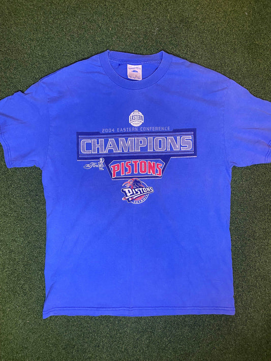 2004 Detroit Pistons - Eastern Conf Champs - Vintage NBA Tee Shirt (Large) Gametime Vintage