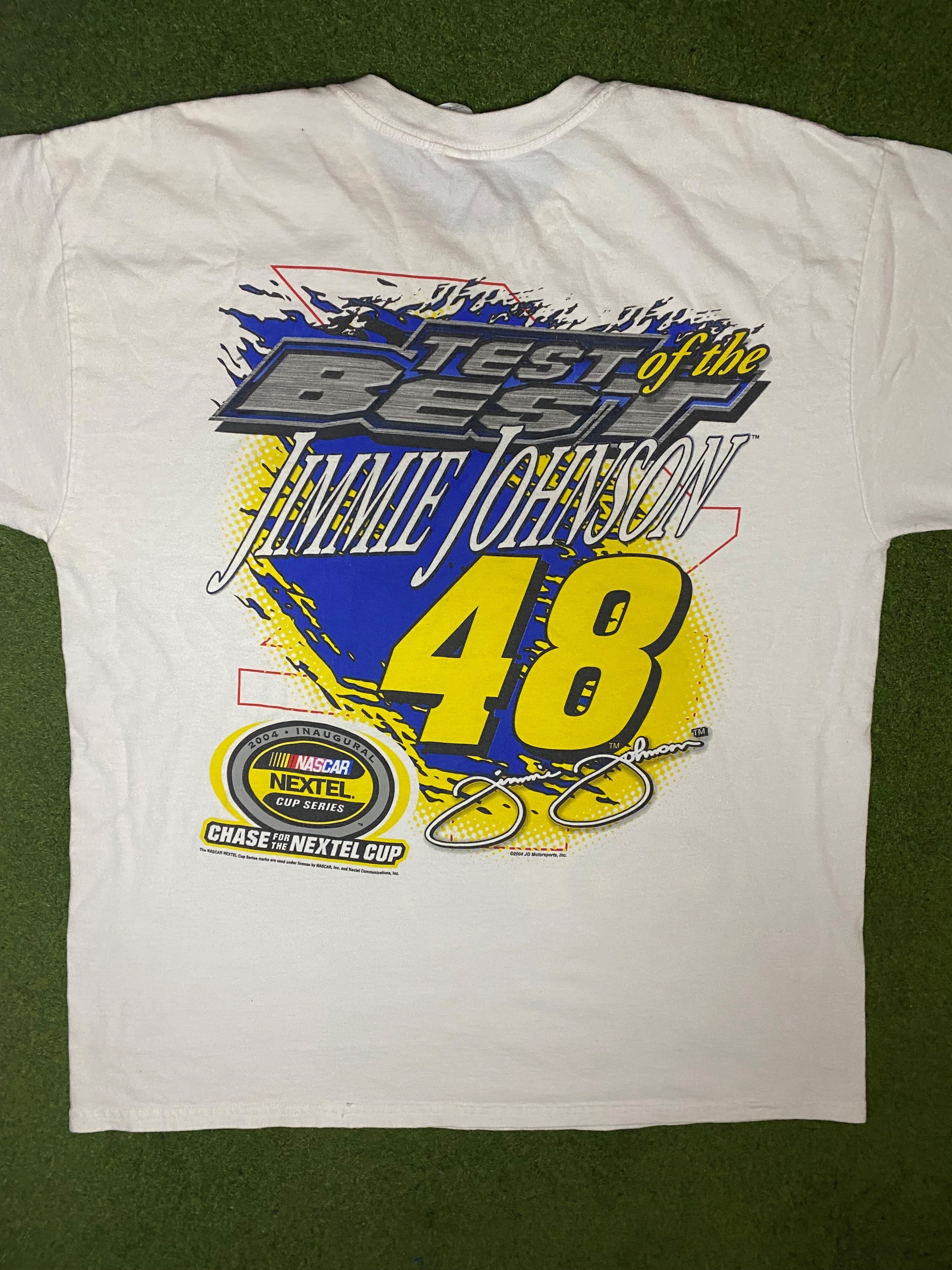 Vintage 2004 Jimmie Johnson Nascar Nextel cup buy Series Racing T-shirt Size XL