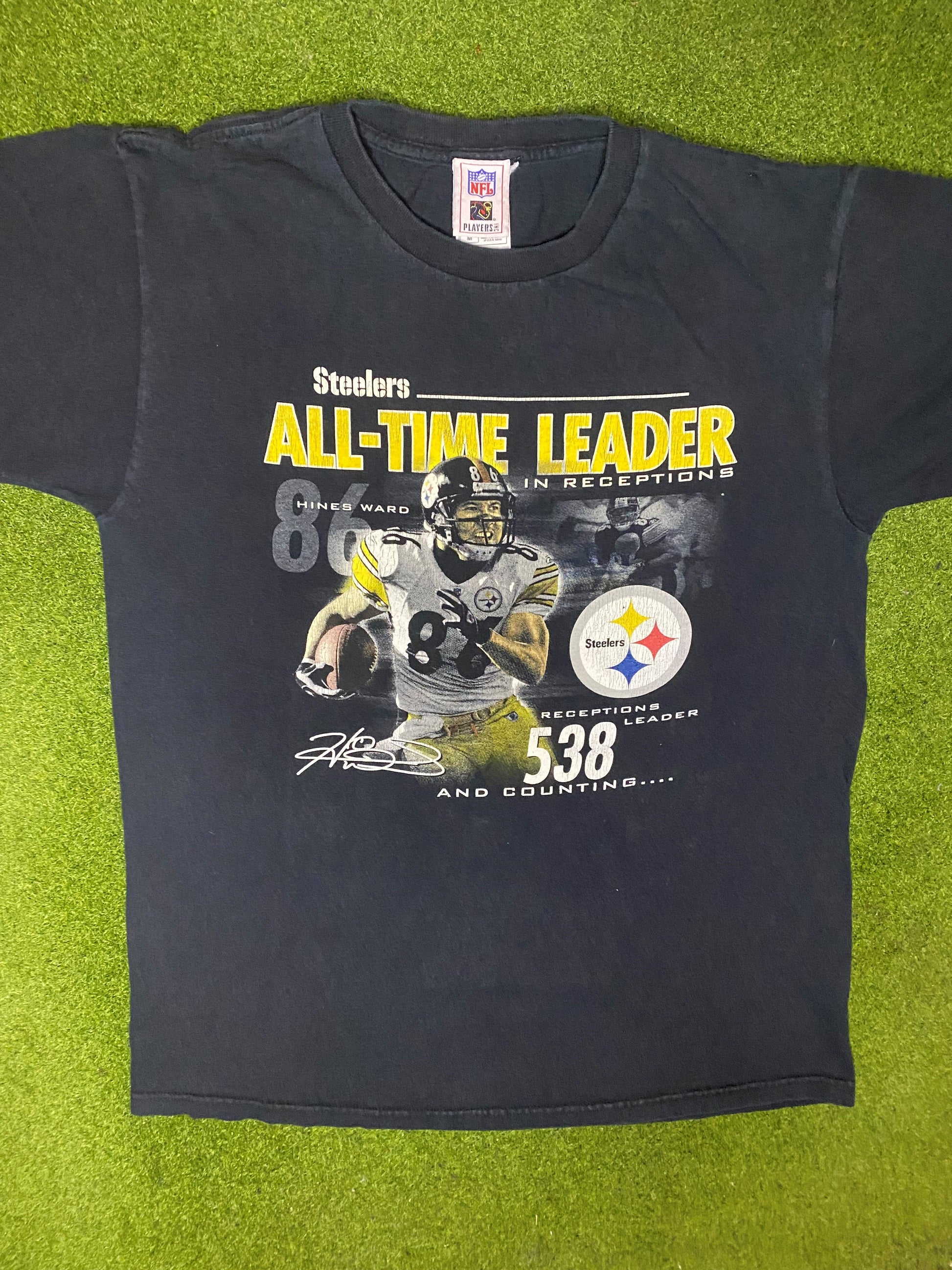 2005 Pittsburgh Steelers - Hines Ward - Vintage NFL Player T-Shirt (Medium)