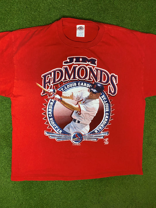 2005 St. Louis Cardinals - Jim Edmonds - Vintage MLB Player T-Shirt (XL)