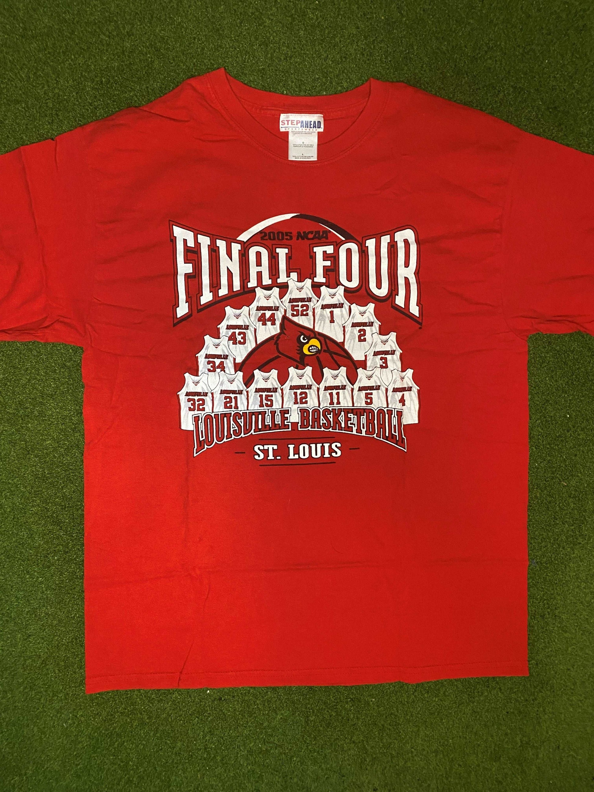 2005 Louisville Cardinals - Final Four Roster - Vintage College Basketball Tee Shirt (Large)