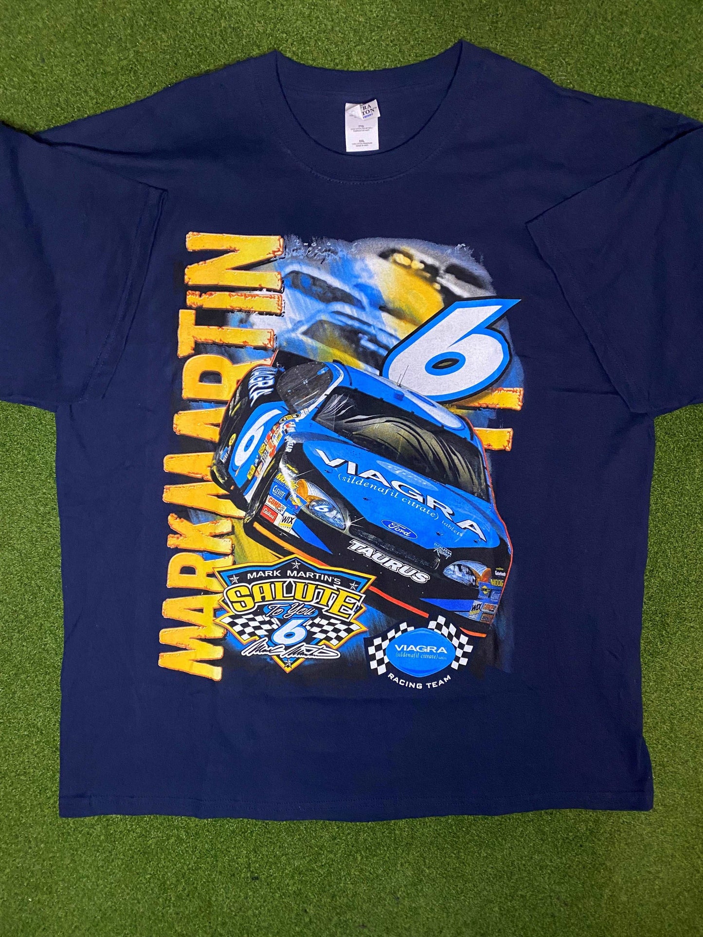 2005 Mark Martin - Viagra Car - Double Sided - Vintage NASCAR Tee Shirt (2XL) Gametime Vintage