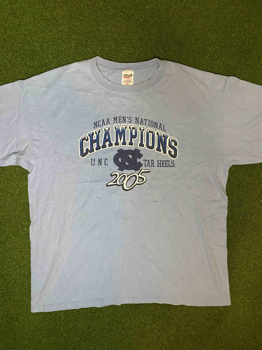 2005 UNC Tar Heels - National Champions - Vintage College Basketball Tee Shirt (XL)