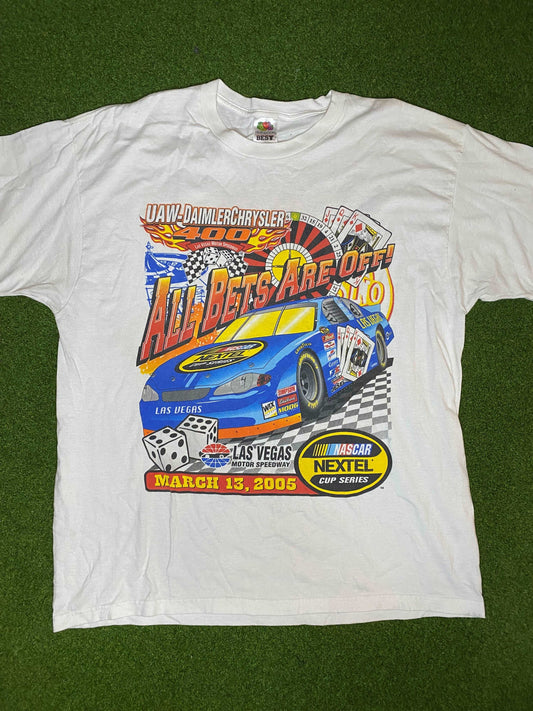 2005 NASCAR Double Sided - Las Vegas Motor Speedway - Vintage NASCAR Tee Shirt (XL)