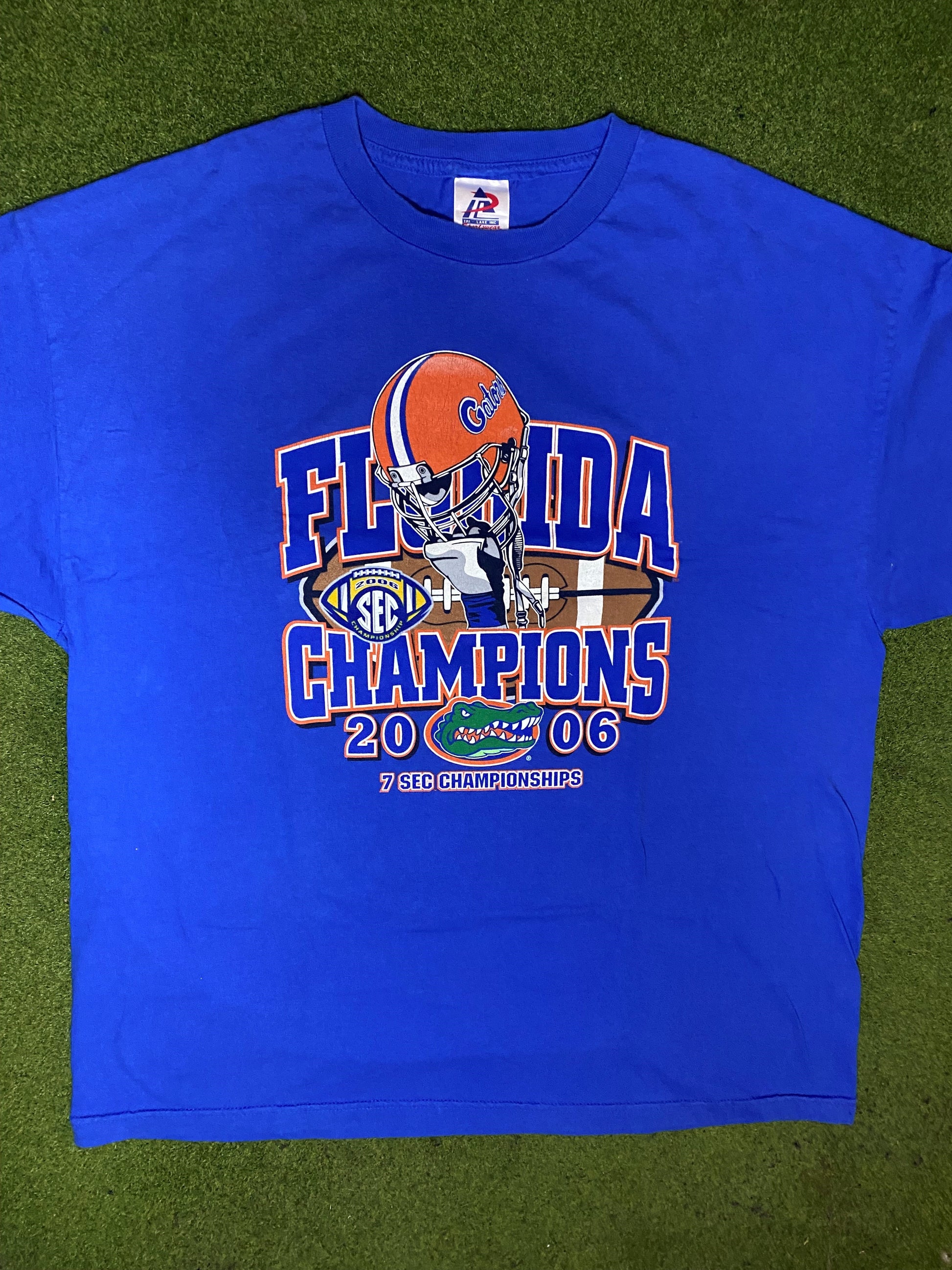 2006 Florida Gators - SEC Champions - Double Sided - Vintage College T-Shirt (2XL)