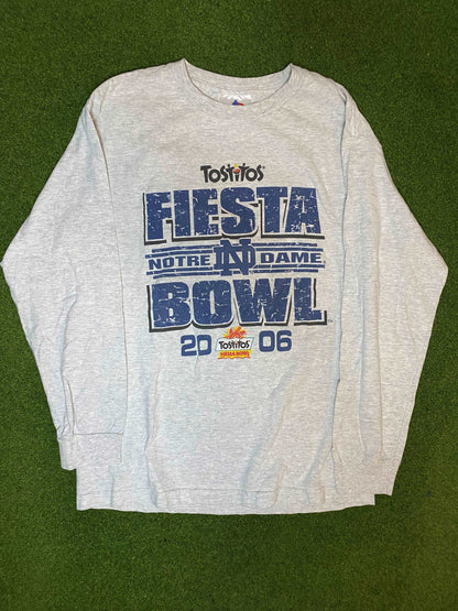 2006 Notre Dame Fighting Irish - Tostitos Fiesta Bowl - Double Sided - Vintage College Football Longsleeve (Medium)