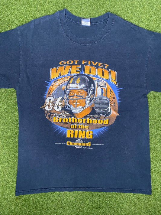 2006 Pittsburgh Steelers - Hines Ward Got Five? - Vintage NFL T Shirt (Large)