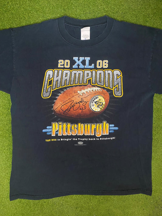 2006 Pittsburgh Steelers - Super Bowl XL Champions - Vintage NFL T Shirt (Large) - Gametime Vintage