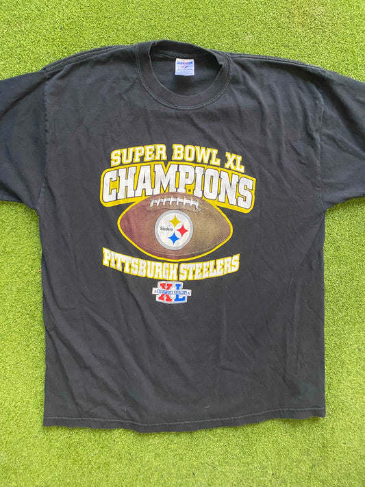 2006 Pittsburgh Steelers - Super Bowl XL Champions - Vintage NFL T-Shirt (XL)