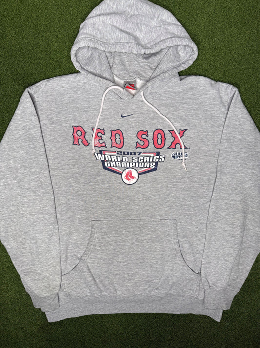 2007 Boston Red Sox - World Series Champions - Vintage MLB Hoodie (Large)