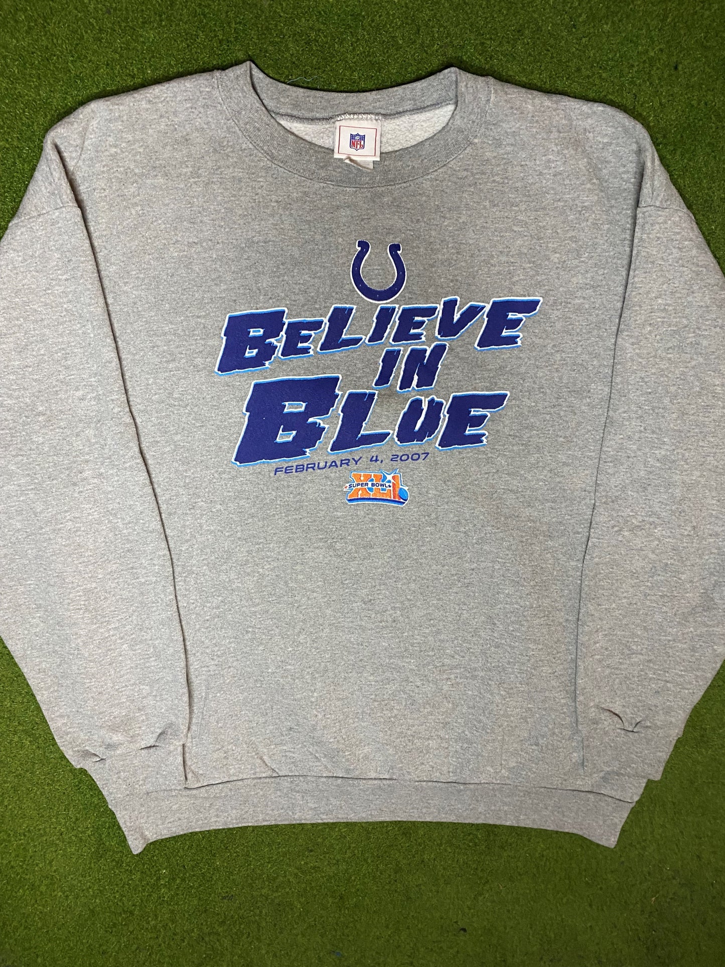 2007 Indianapolis Colts - Super Bowl XLI - Vintage NFL Sweatshirt (XL) Gametime Vintage