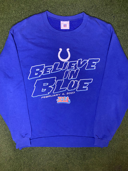 2007 Indianapolis Colts - Super Bowl XLI - Vintage NFL Sweatshirt (Large) Gametime Vintage