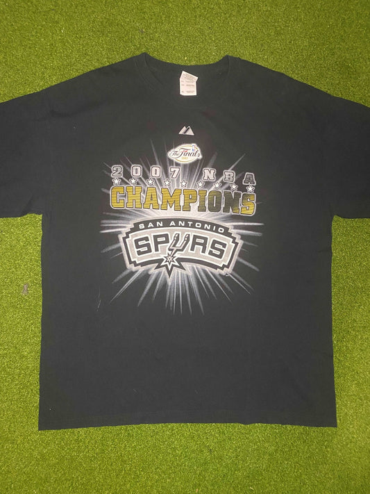 2007 San Antonio Spurs - Double Sided - NBA Champions - Vintage NBA Tee Shirt (XL)