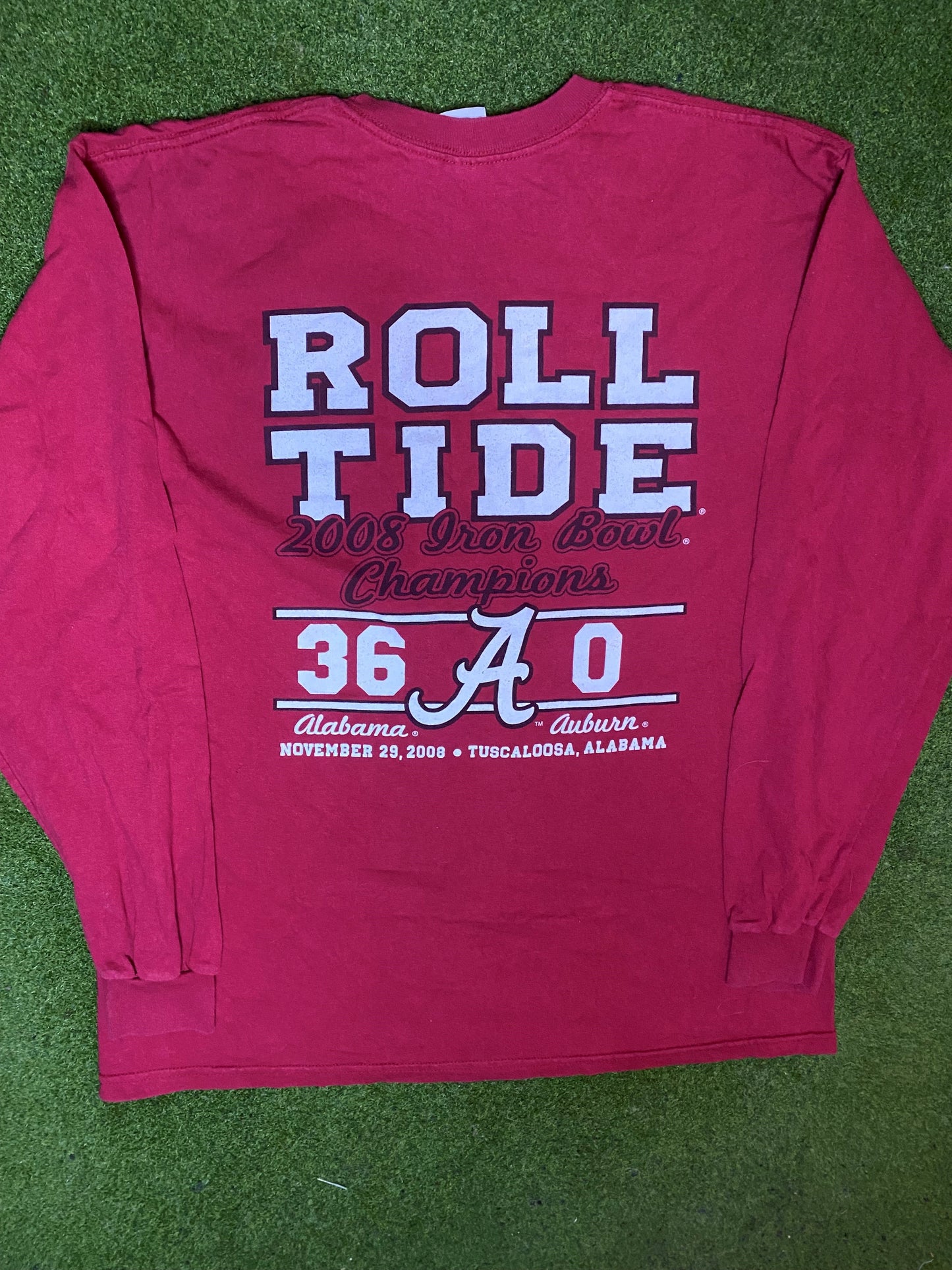 2008 Alabama Crimson Tide - Iron Bowl - Vintage College Football Long Sleeve (Large) Gametime Vintage