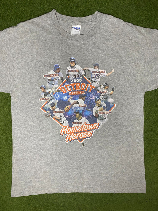 2008 Detroit Tigers - Hometown Heroes - Vintage MLB Player T Shirt (Large) - Gametime Vintage