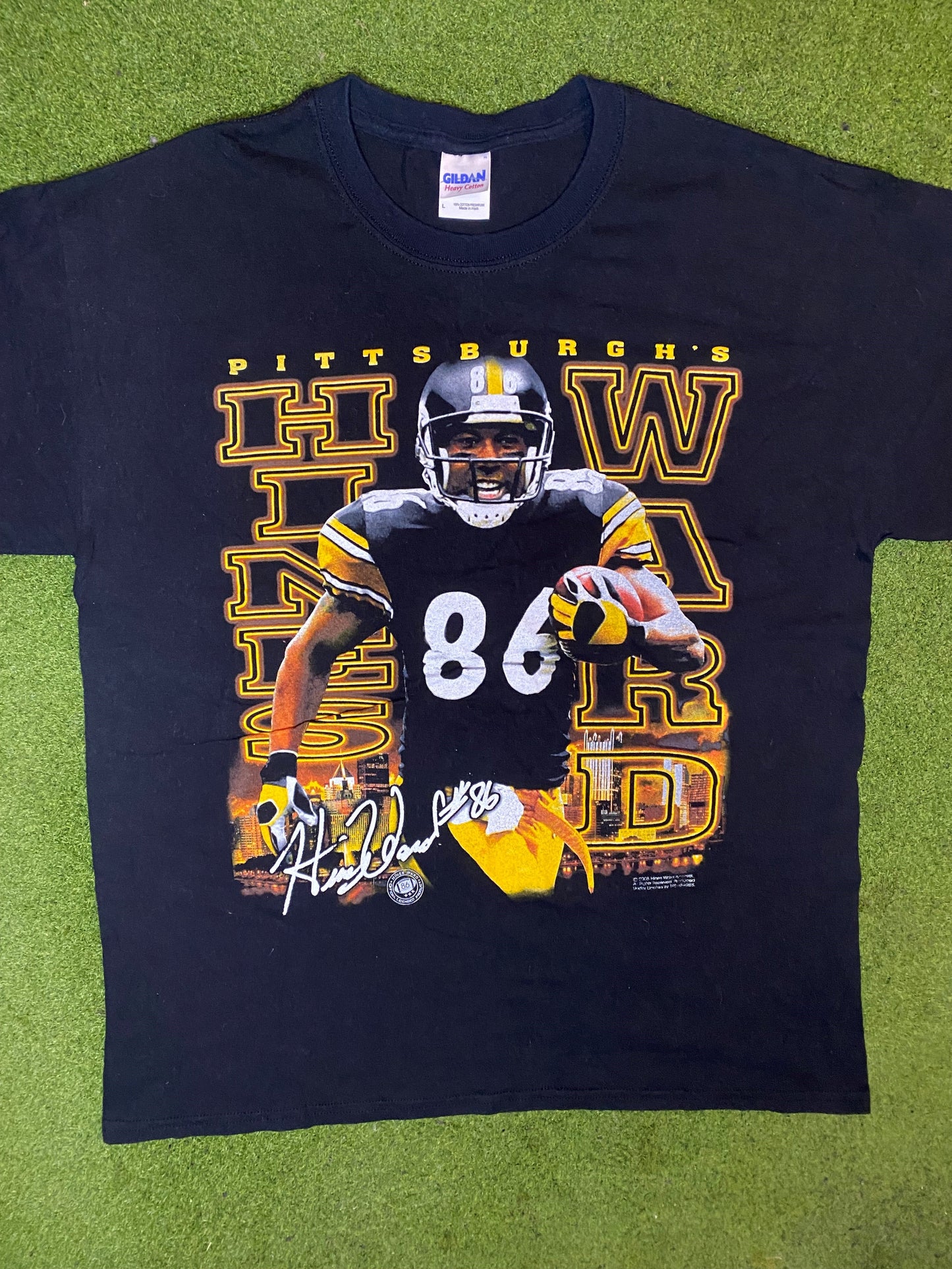 2008 Pittsburgh Steelers - Hines Ward - Vintage NFL Player T-Shirt (Large) Gametime Vintage