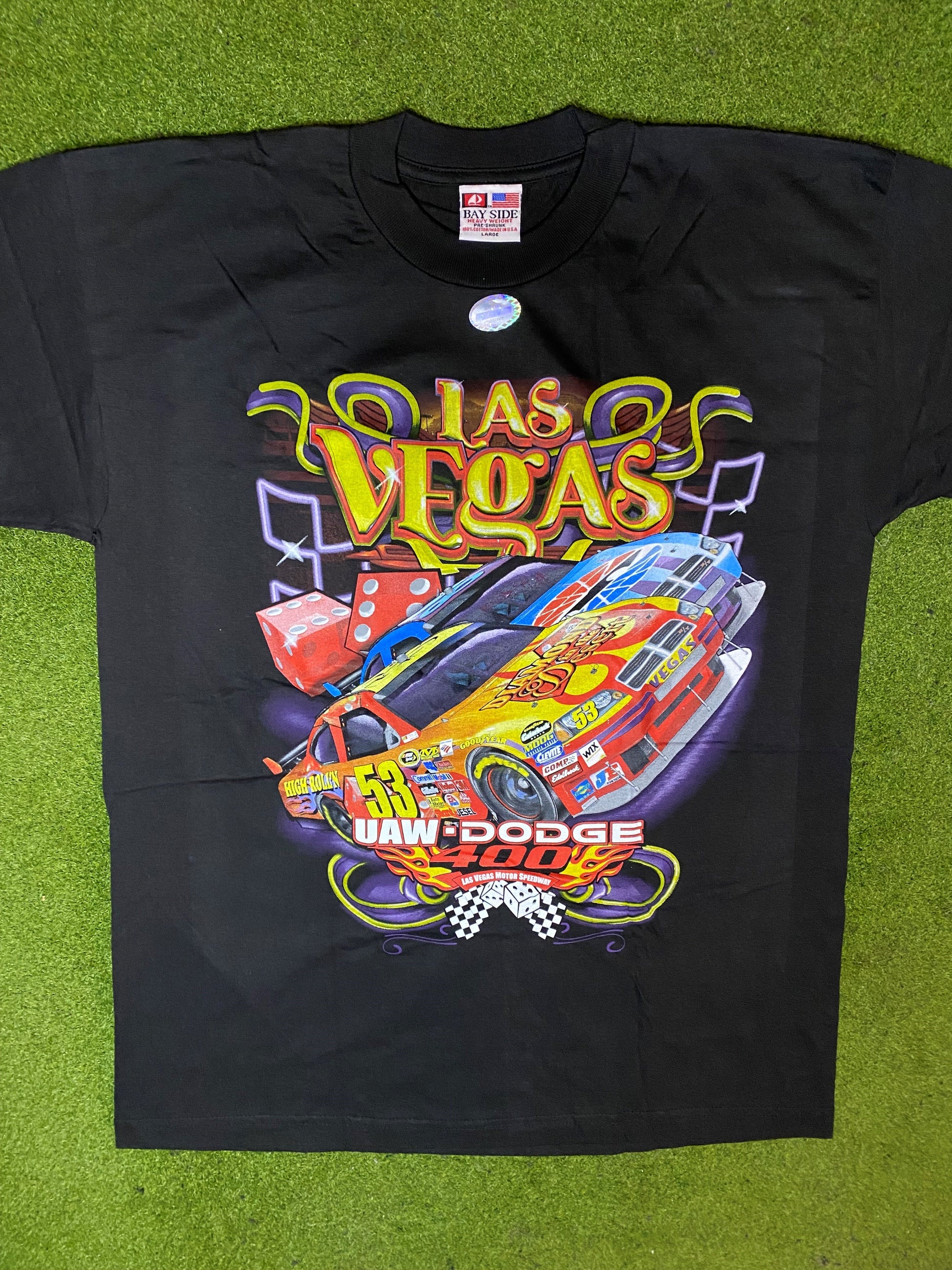 2008 UAW-Dodge 400 - Las Vegas Speedway - Vintage NASCAR T-Shirt (Large) 