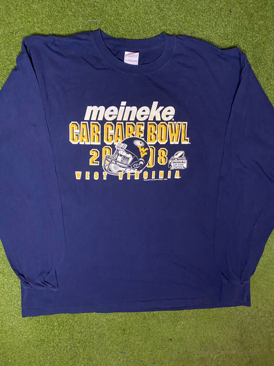 2008 West Virgnia Mountaineers - Meineke Car Care Bowl - Vintage College Long Sleeve (XL)