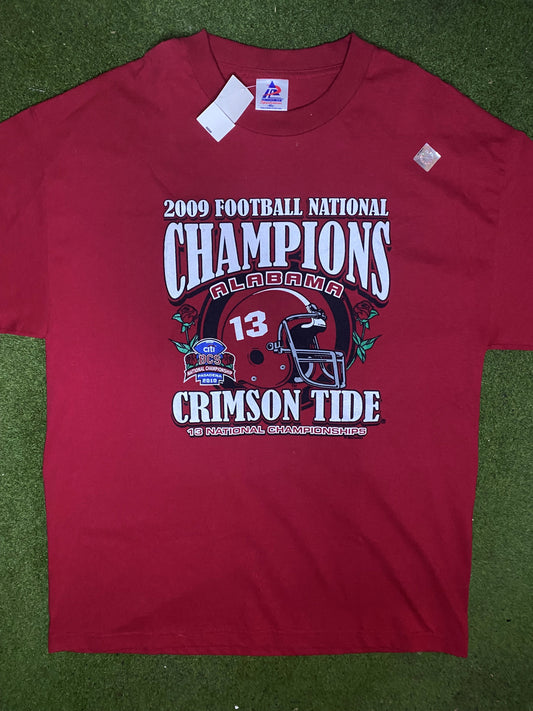 2009 Alabama Crimson Tide - National Champions - Vintage College T-Shirt (XL) Gametime Vintage