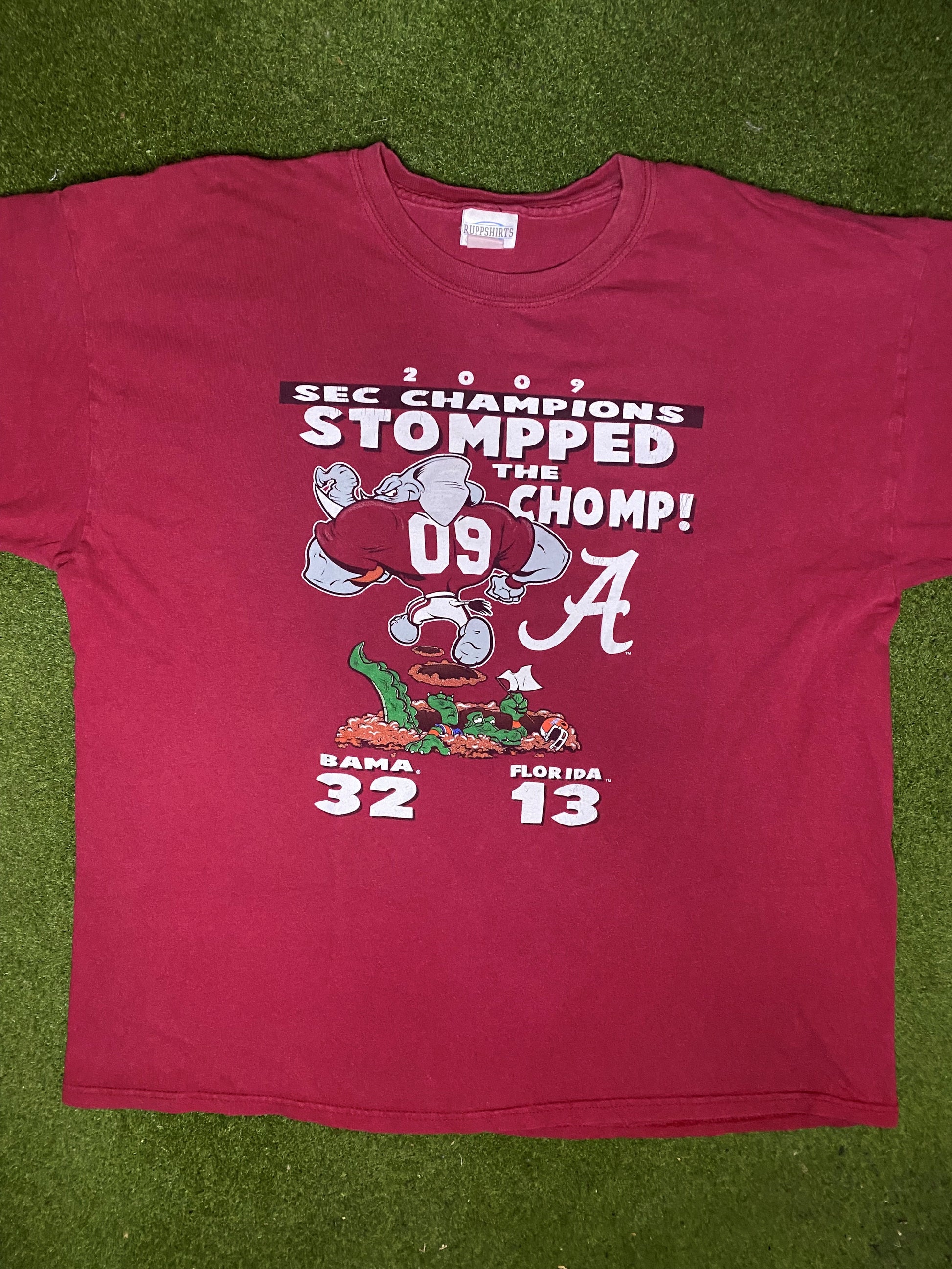 2009 Alabama Crimson Tide - SEC Champions - Vintage College T-Shirt (XL) - Gametime Vintage