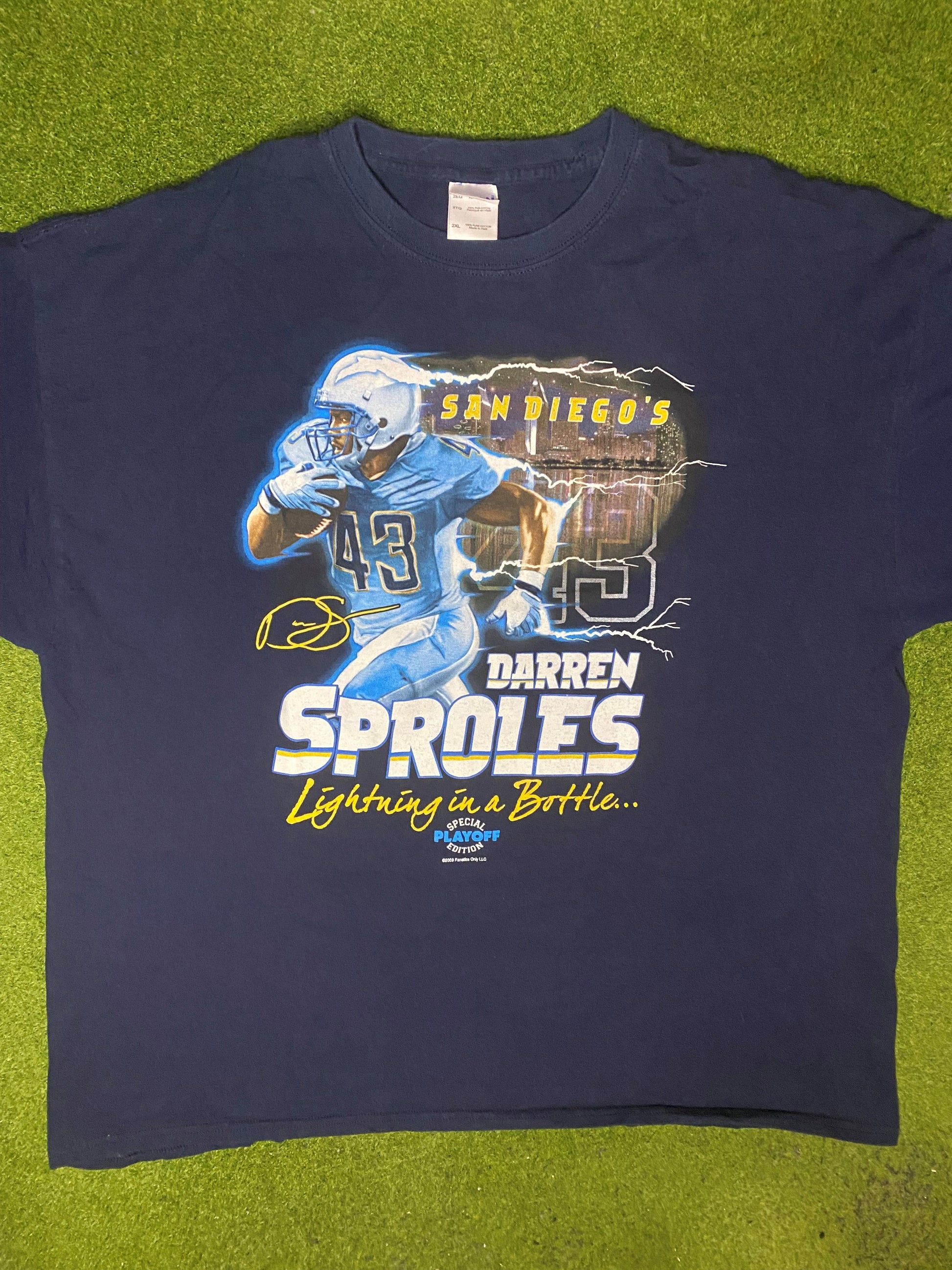 2009 San Diego Chargers - Darren Sproles - Vintage NFL Player T Shirt (2XL) - Gametime Vintage