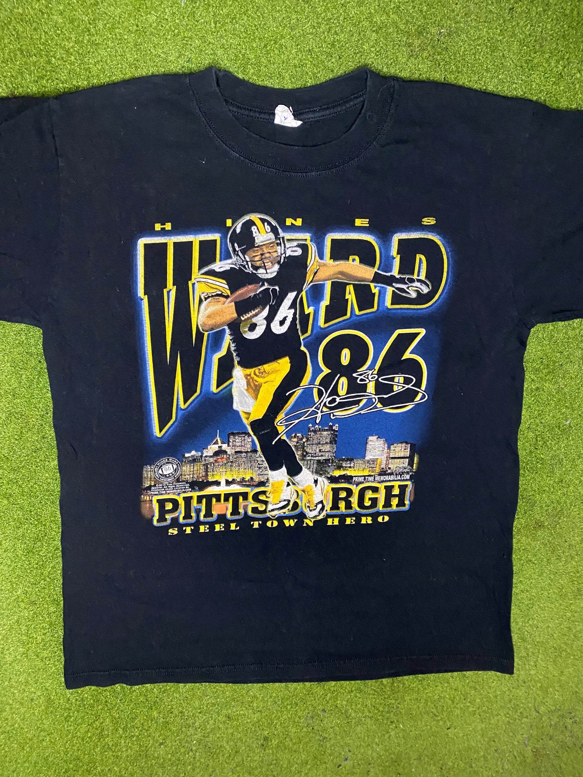 2010 Pittsburgh Steelers - Hines Ward - Vintage NFL Player T-Shirt (Medium)