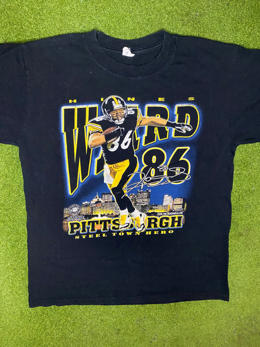 2010 Pittsburgh Steelers - Hines Ward - Vintage NFL Player T-Shirt (Medium) Gametime Vintage