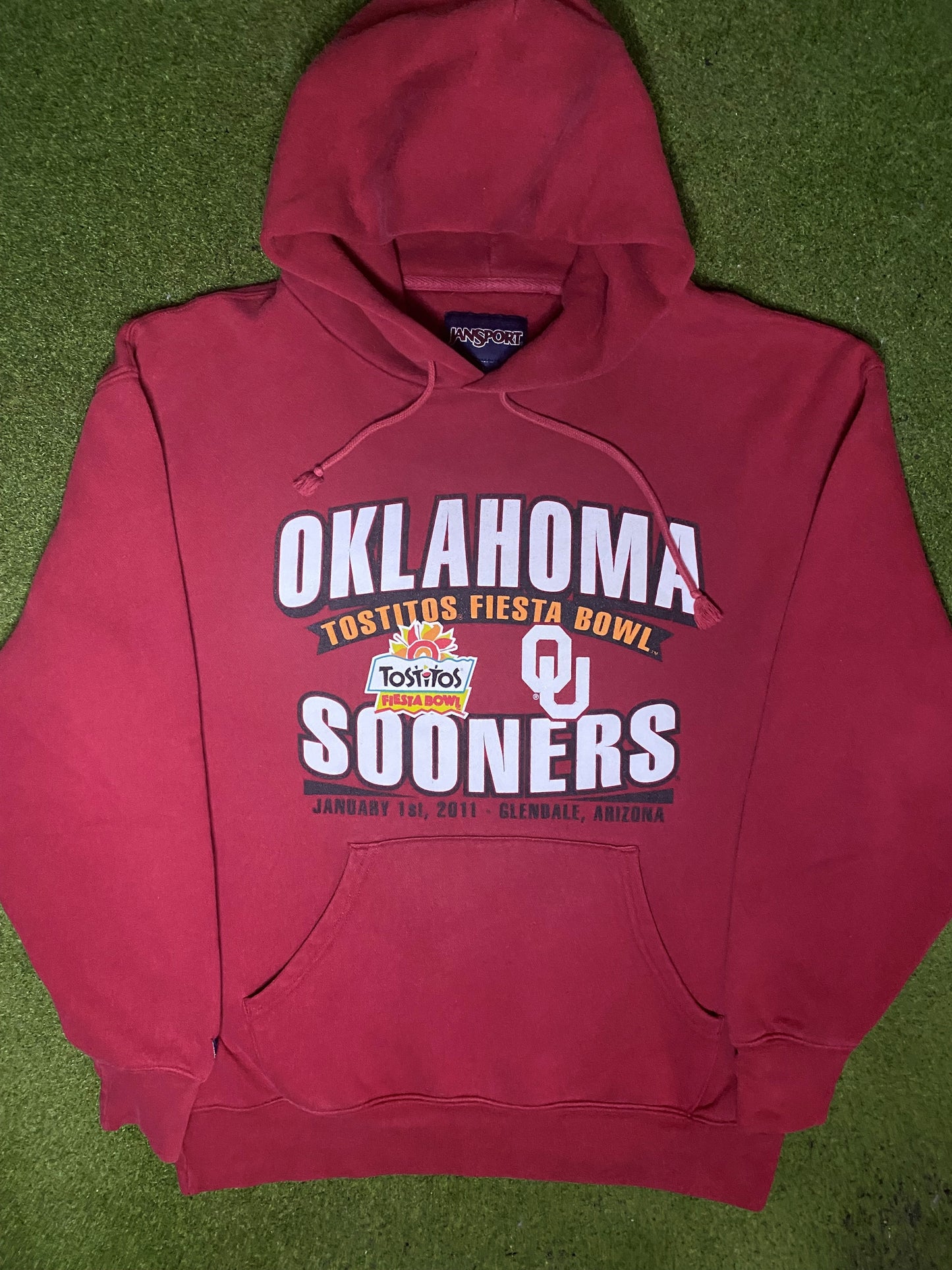 2011 Oklahoma Sooners - Fiesta Bowl - Vintage College Hoodie (Large) - Gametime Vintage