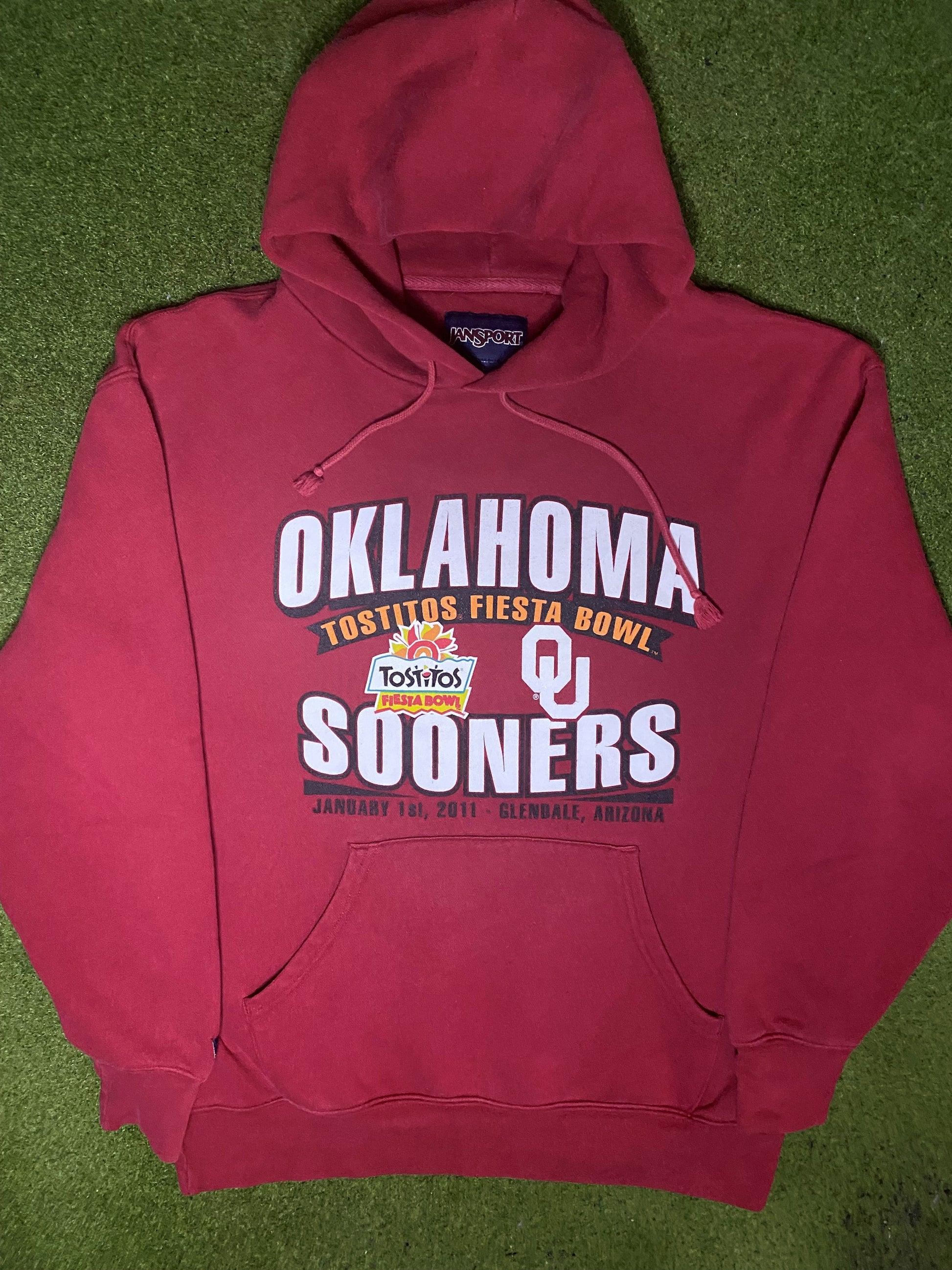 2011 Oklahoma Sooners - Fiesta Bowl - Vintage College Hoodie (Large) - Gametime Vintage