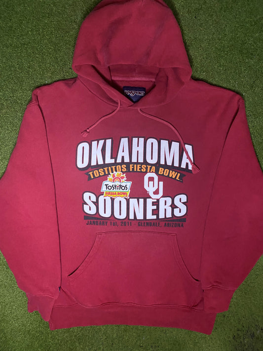 2011 Oklahoma Sooners - Fiesta Bowl - Vintage College Hoodie (Large) - Gametime Vintage