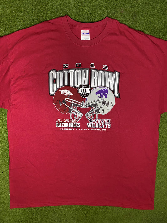 2012 Arkansas Razor Backs - Cotton Bowl - Vintage College T-Shirt (2XL) - Gametime Vintage