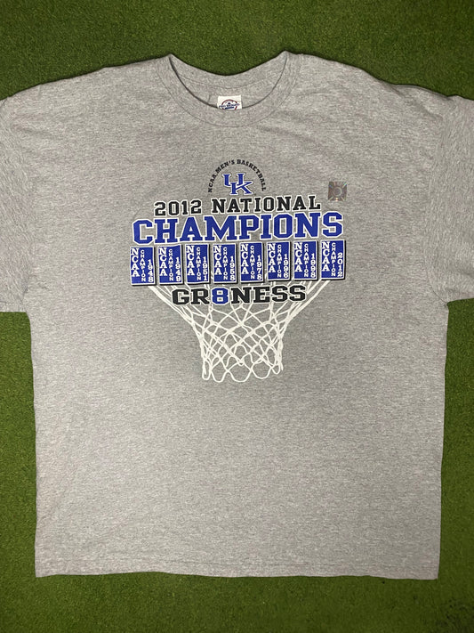 2012 Kentucky Wildcats - National Champions - Vintage College T Shirt (2XL) - Gametime Vintage