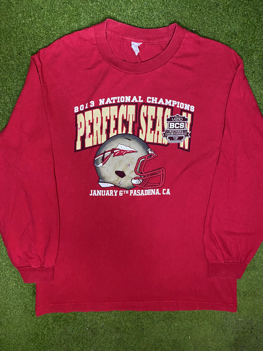 2013 Florida State Seminoles - National Champions - Vintage College Long Sleeve (Large)