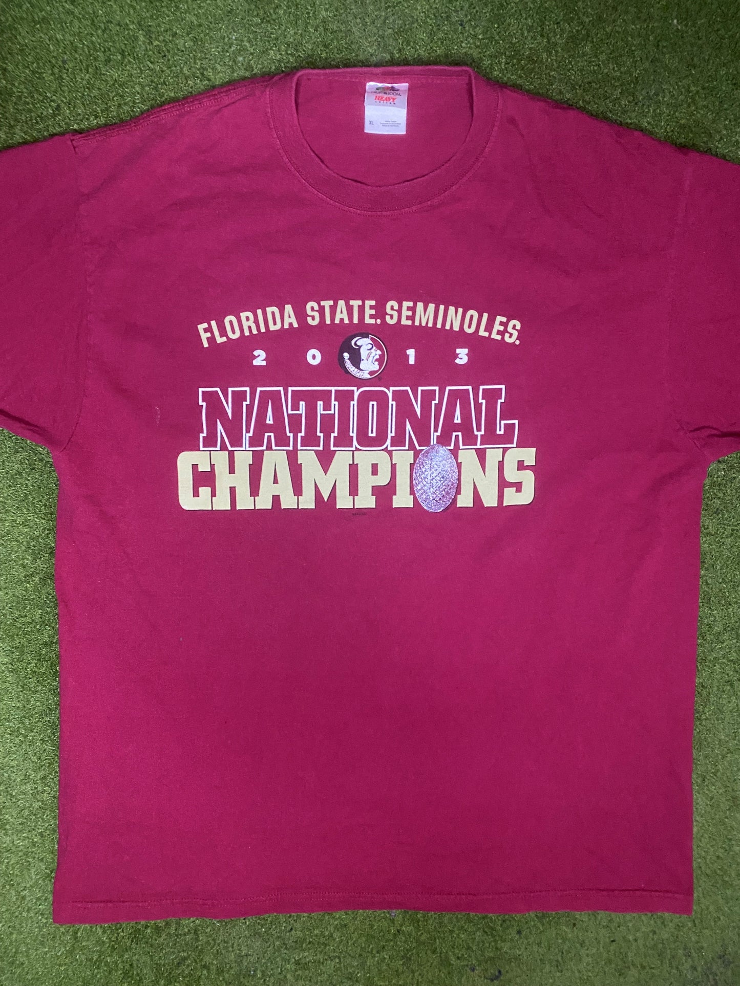 2013 Florida State Seminoles - National Champions - Vintage College T-Shirt (XL) - Gametime Vintage