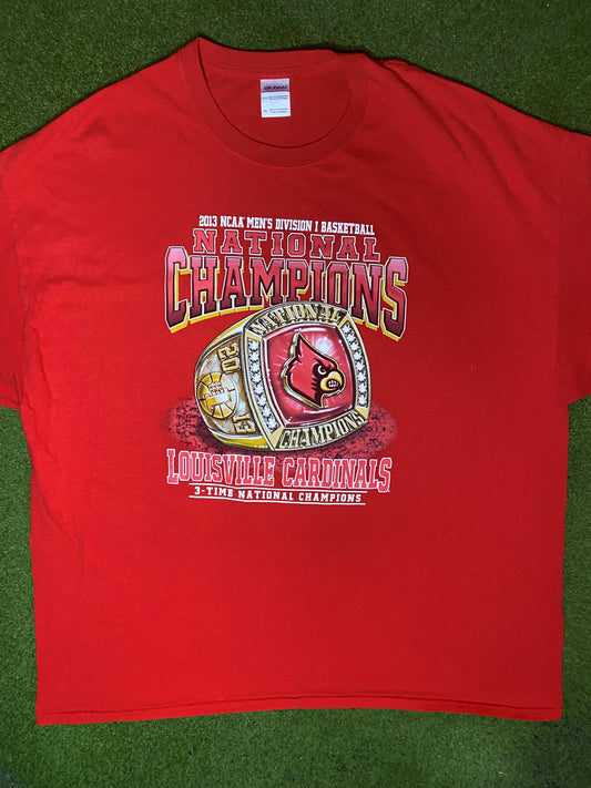 2013 Louisville Cardinals - National Champions - Vintage College T Shirt (3XL) - Gametime Vintage