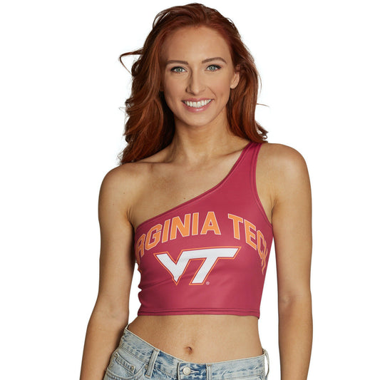 Virginia Tech Maroon One Shoulder Top