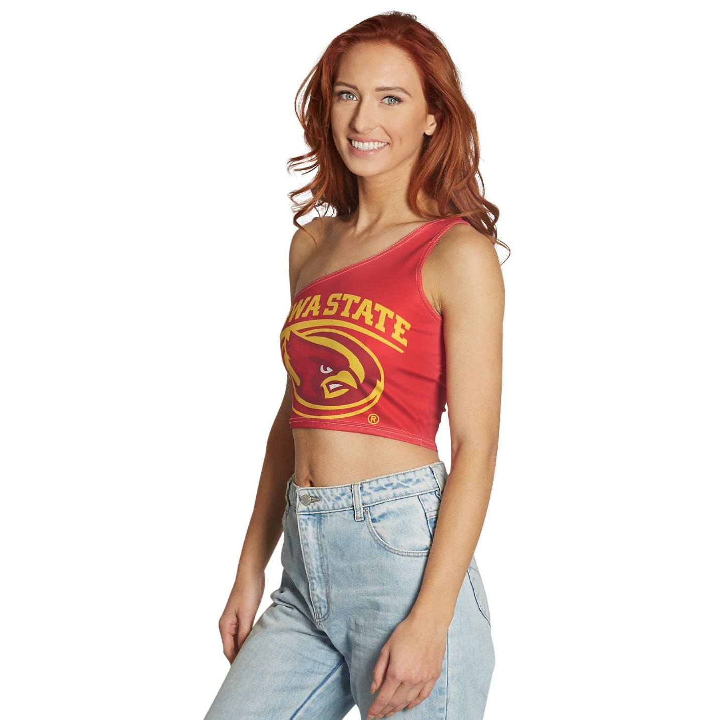 Iowa State Red One Shoulder Top