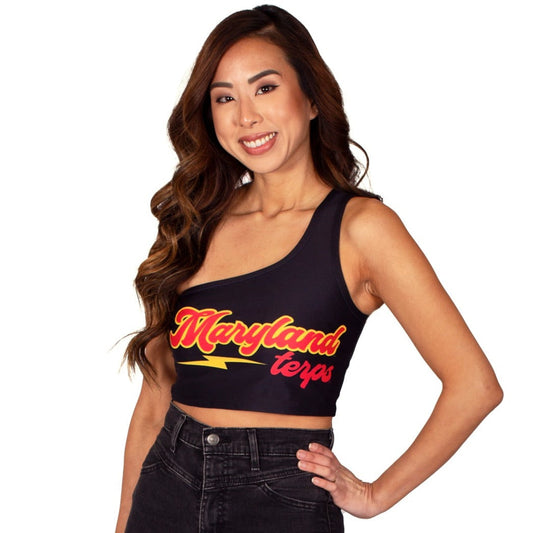 Maryland Terps Lightning One Shoulder Top