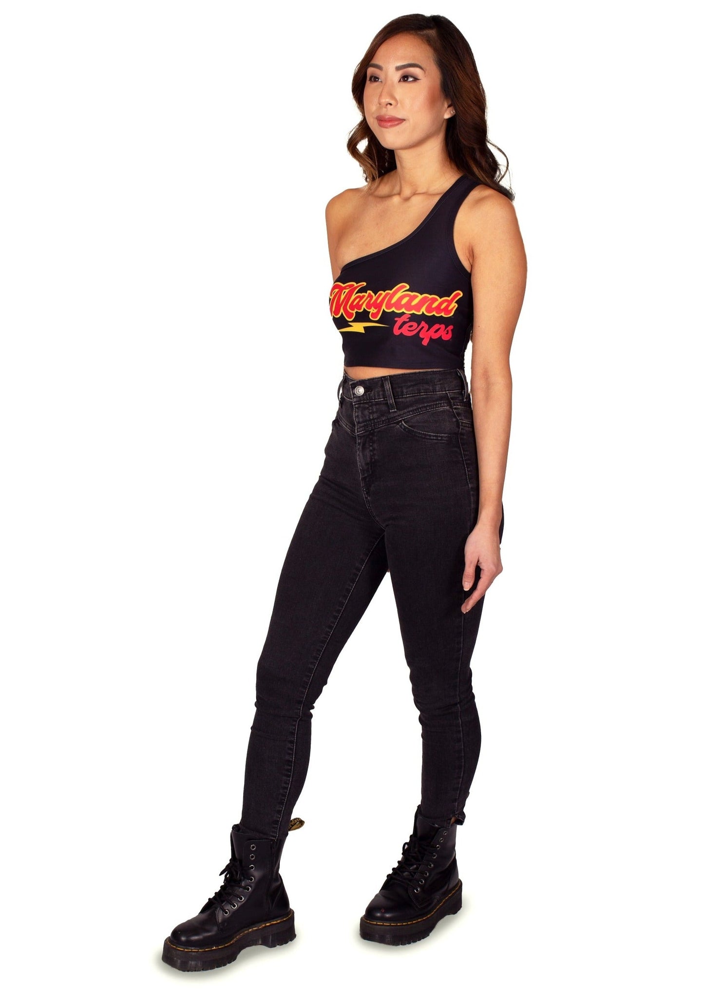 Maryland Terps Lightning One Shoulder Top