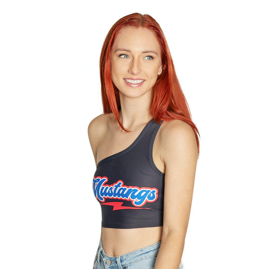 SMU Mustangs Lightning One Shoulder Top