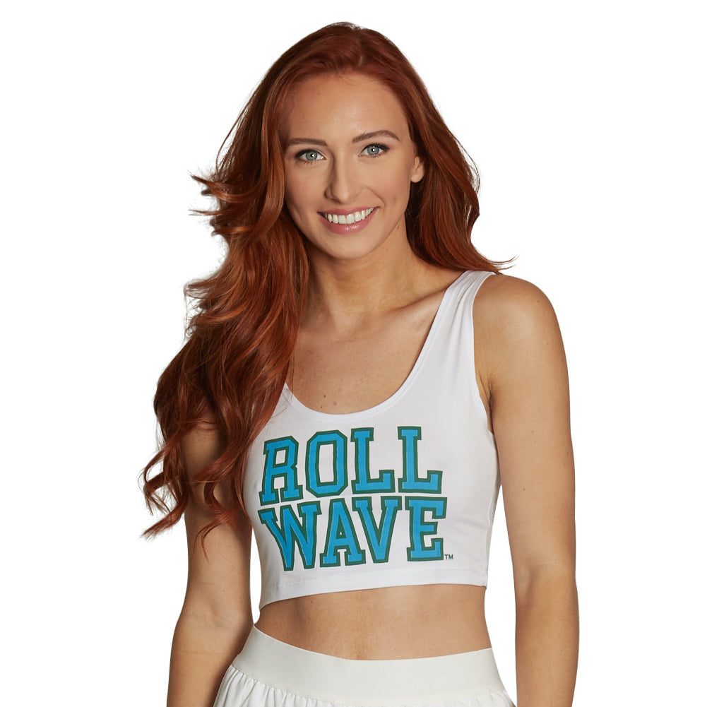 Tulane Roll Wave Crop Tank Top