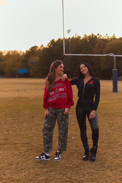 Maryland Terps Off the Shoulder Sweatshirt