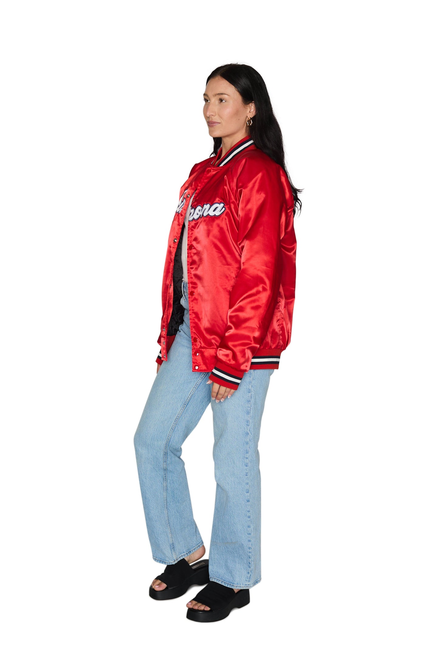 University of Arizona Satin Letterman Bomber Jacket