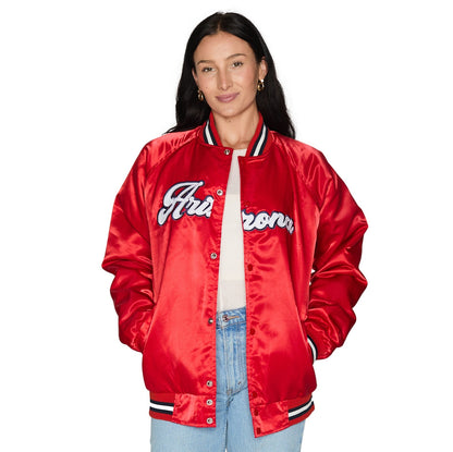 University of Arizona Satin Letterman Bomber Jacket