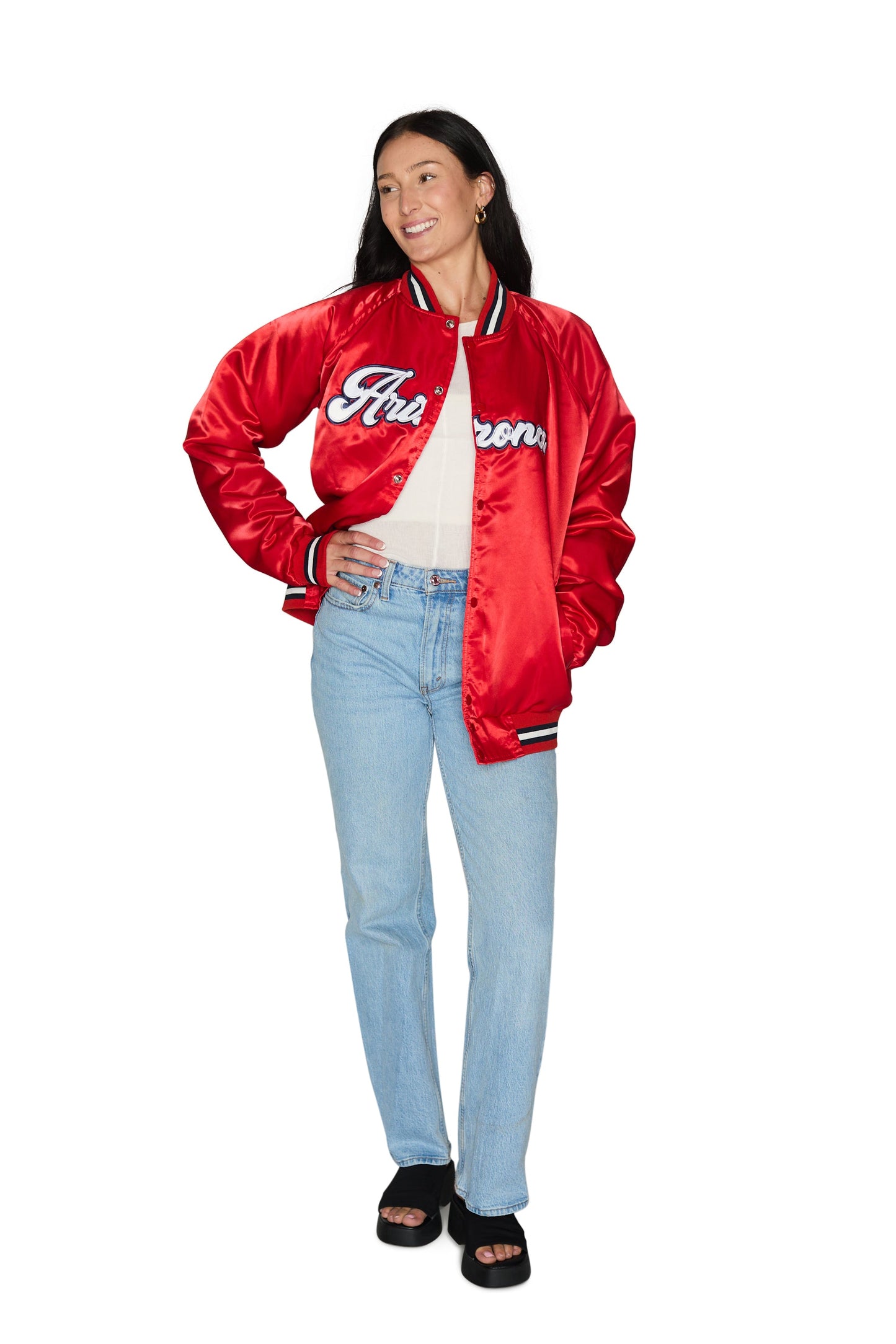 University of Arizona Satin Letterman Bomber Jacket
