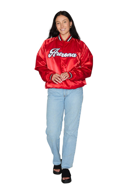 University of Arizona Satin Letterman Bomber Jacket